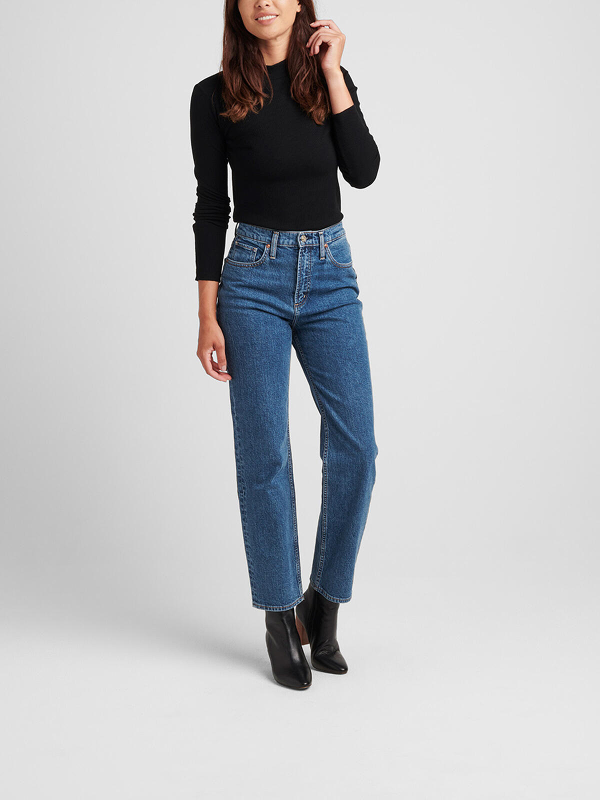 Highly Desirable High Rise Straight Leg Jeans image number 0